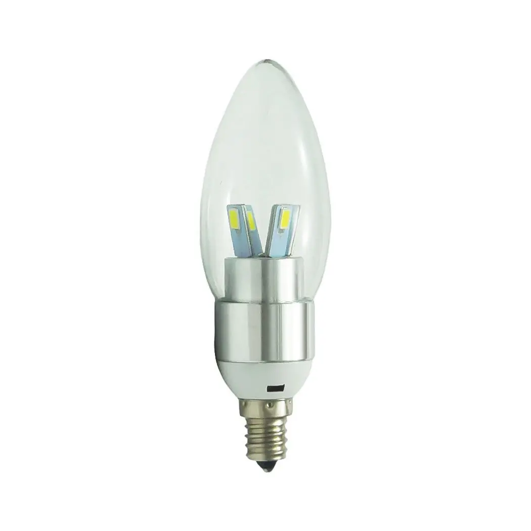 Foco Adir Tipo Vela Led Con Base 3W E12 Blanco Frío - La Nueva Eléctrica 1