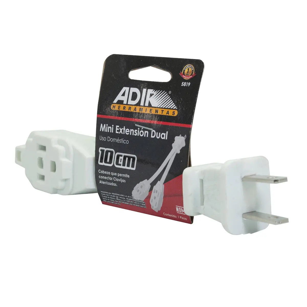 Extensión Adir Corta Doméstica 10 Cms Dual - La Nueva Eléctrica 1