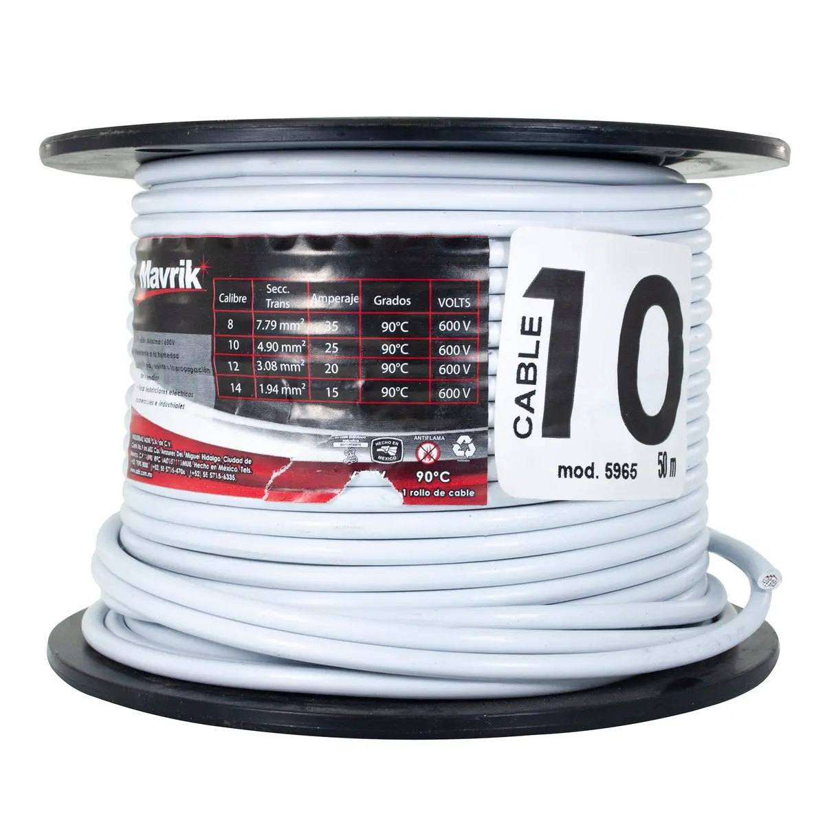 Cable Mavrik Cal.10 Blanco 50 Mts - La Nueva Eléctrica 2