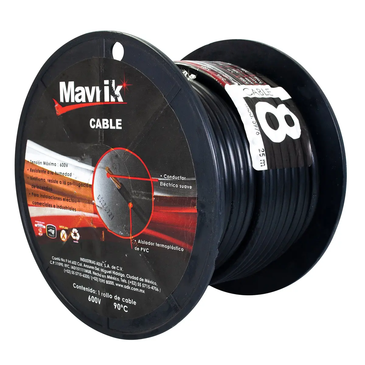 Cable Mavrik Cal.08 Negro 25 Mts - La Nueva Eléctrica 2