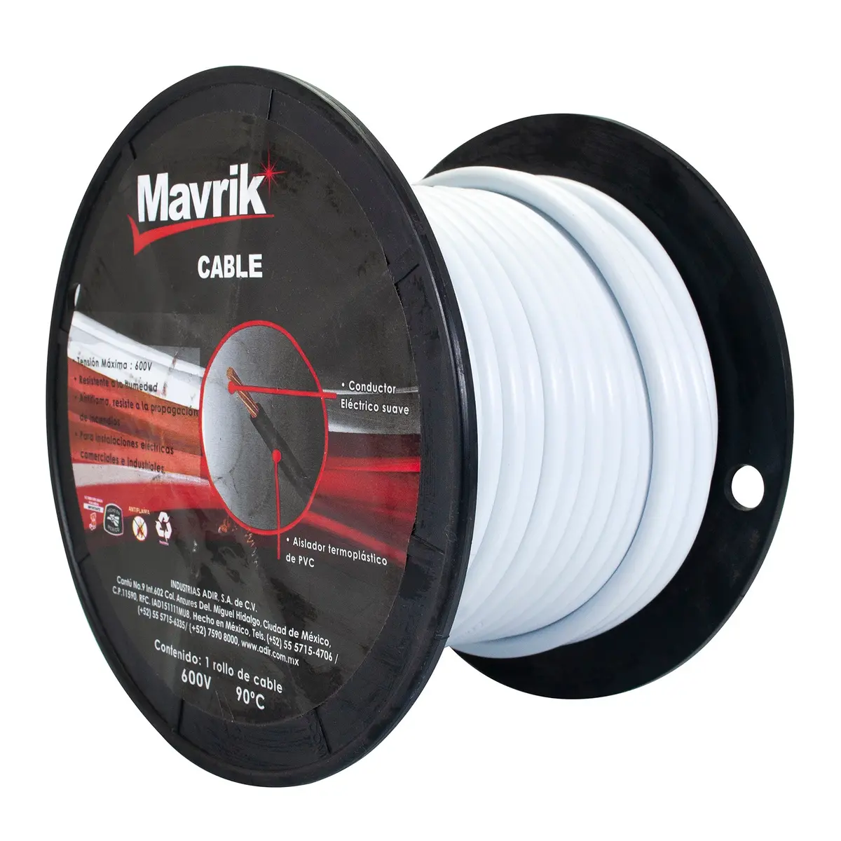 Cable Mavrik Cal.08 Blanco 25 Mts - La Nueva Eléctrica 2