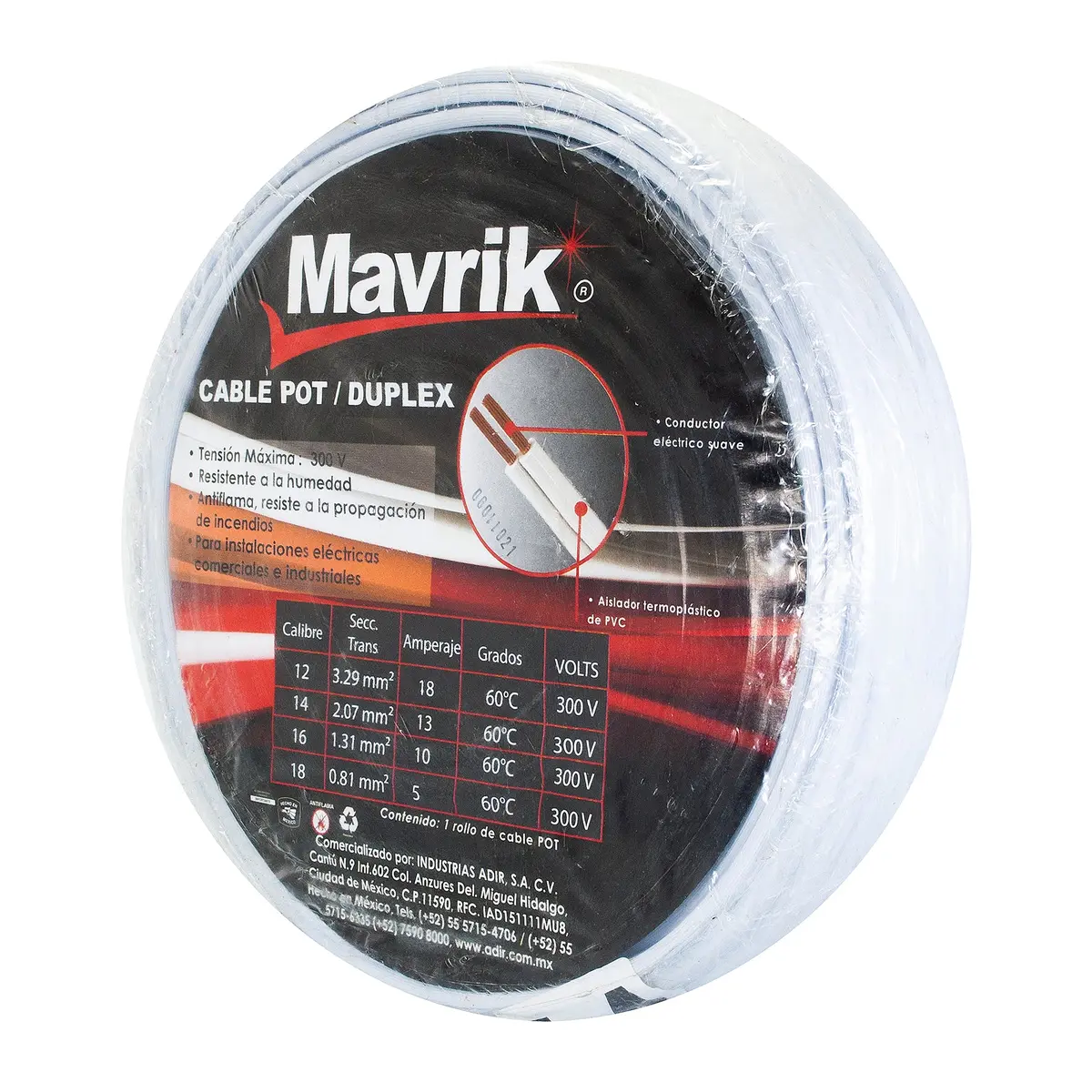 Cable Adir Pot Cal.14 Blanco 50 Mts - La Nueva Eléctrica 2