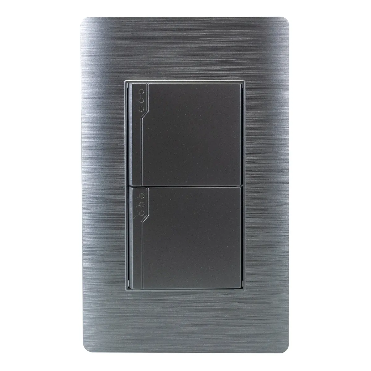 Placa Huh Aluminio 2 Apagadores Sencillos - La Nueva Eléctrica 1