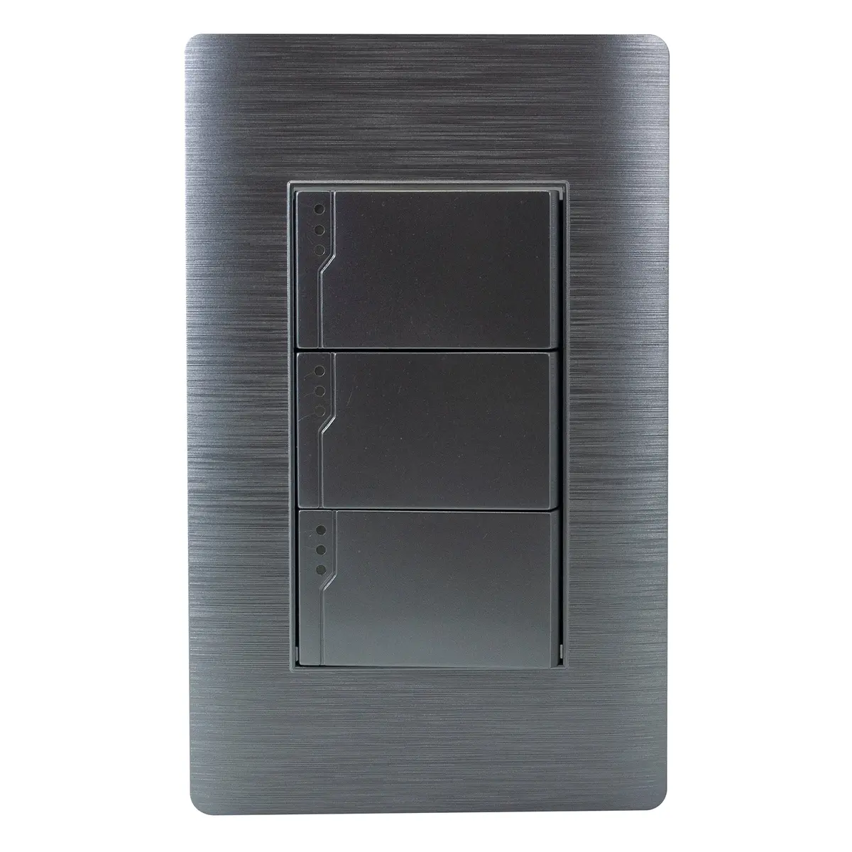 Placa Huh Aluminio 3 Apagadores Sencillos - La Nueva Eléctrica 1