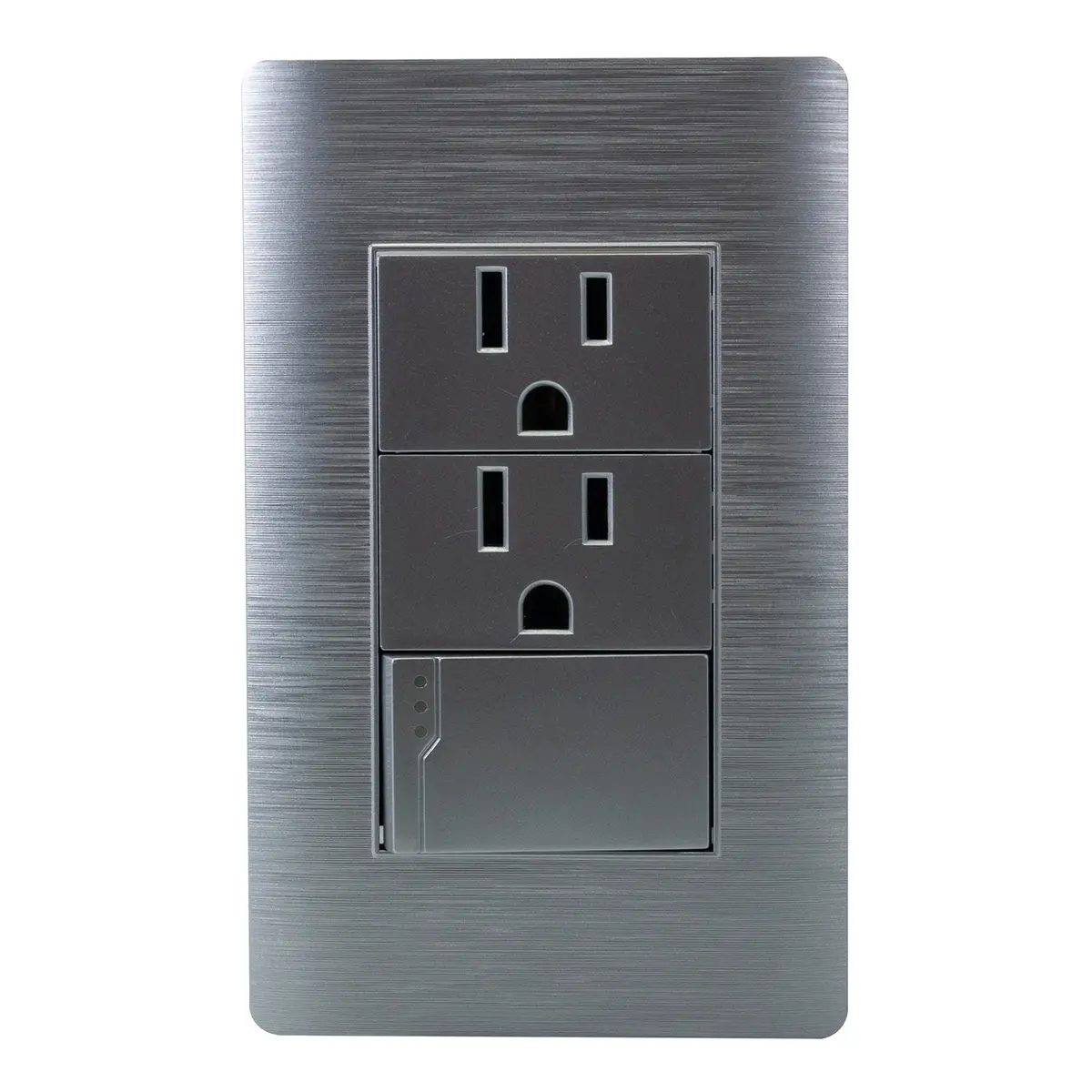 Placa Huh Aluminio 1 Apagador Y 2 Contactos - La Nueva Eléctrica 1