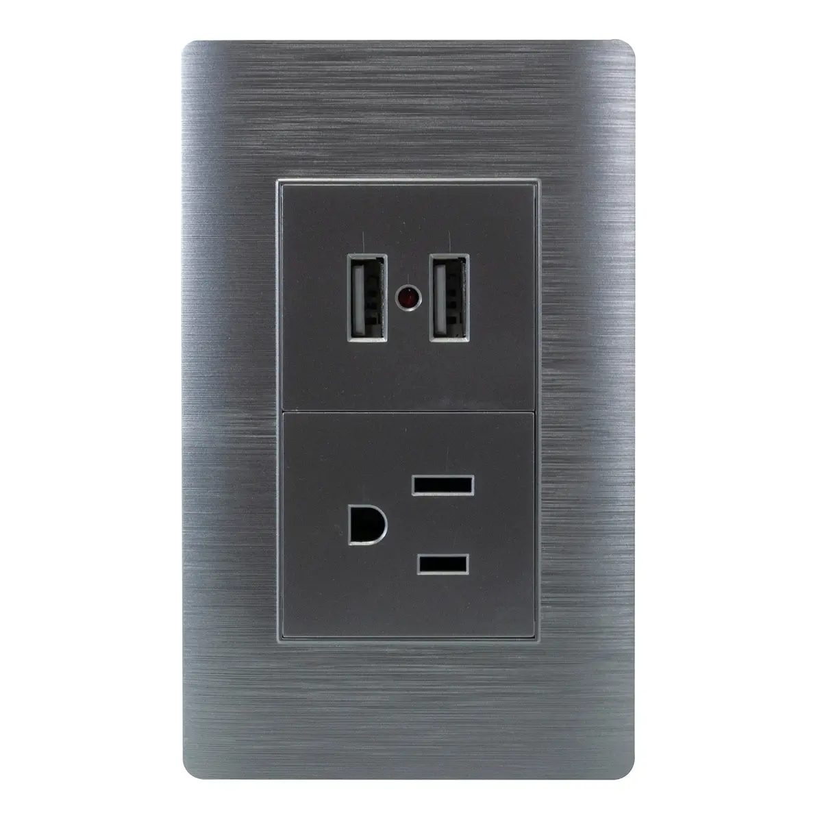 Placa Huh Aluminio 1 Contacto Y 2 Usb - La Nueva Eléctrica 1