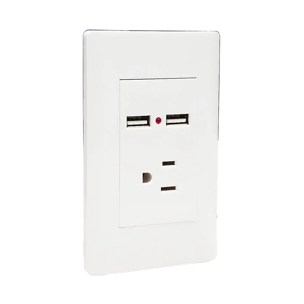 Placa Lucek 1 Contacto Y 2 Usb - La Nueva Eléctrica 1