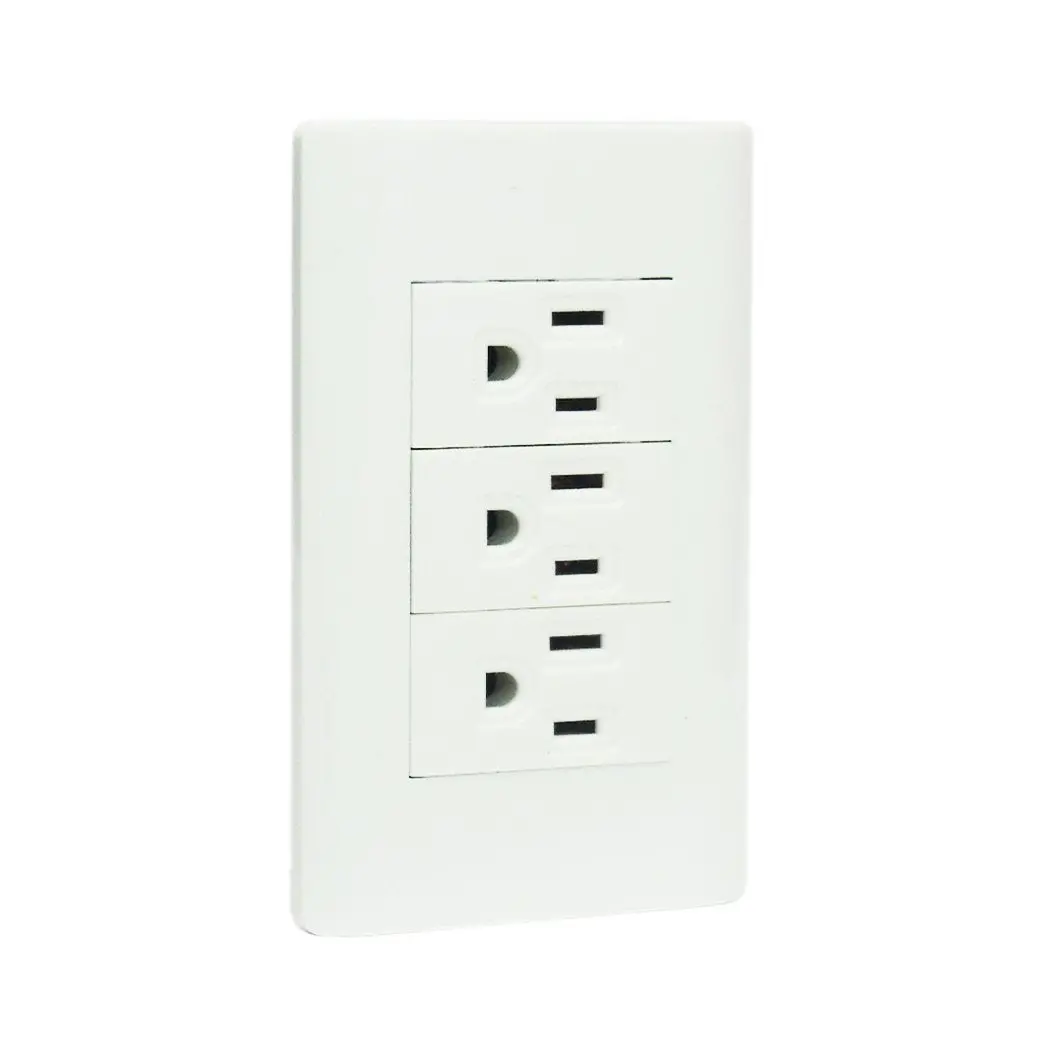 Placa Lucek Con 3 Contactos Blanco - La Nueva Eléctrica 1