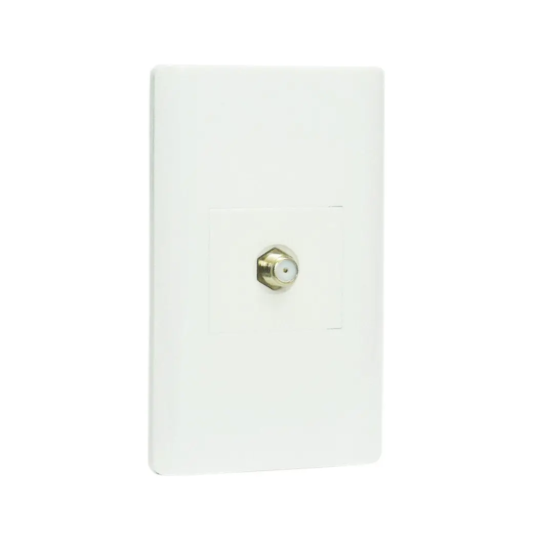 Placa Lucek Con Toma Coaxial Blanco - La Nueva Eléctrica 1
