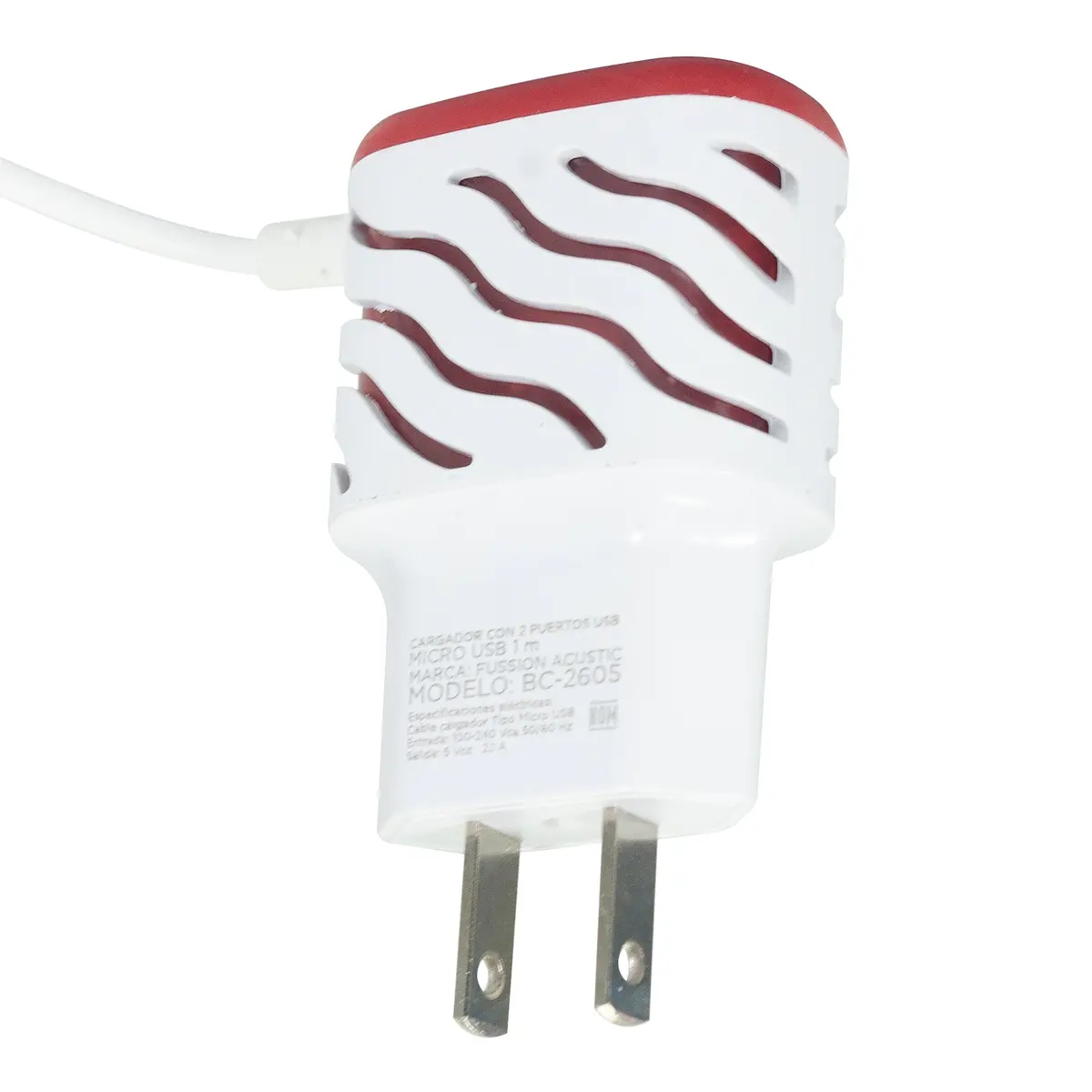 Cargador Fussion Con 2 Puertos Usb Conector Micro Usb 1A - La Nueva Eléctrica 1