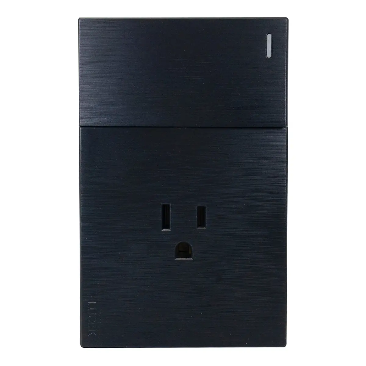 Placa Lucek Flat 1 Apagador Sencillo 1 Contacto Negra - La Nueva Eléctrica 1