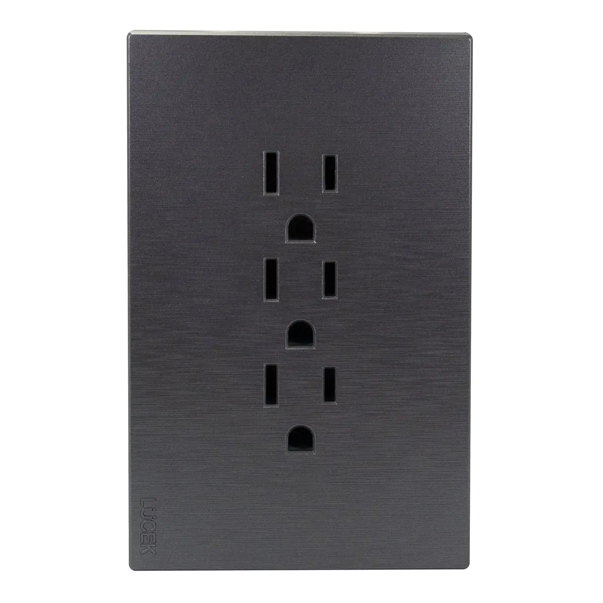 Placa Lucek Flat 3 Contactos Plata - La Nueva Eléctrica 1