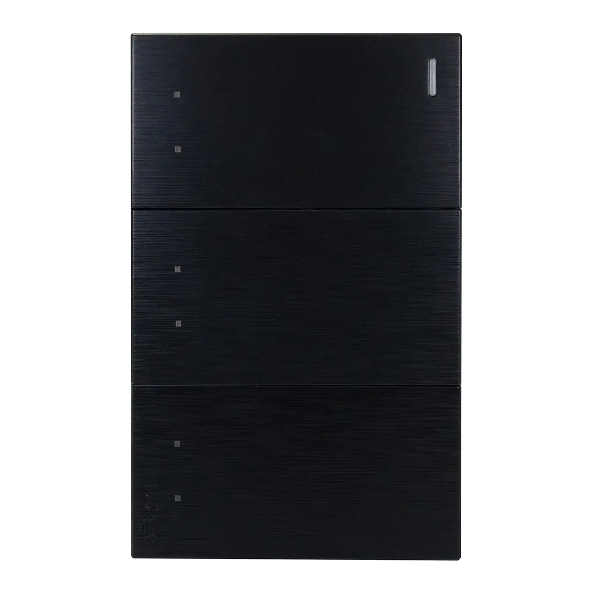 Placa Lucek Flat 3 Apagadores Escalera Negra - La Nueva Eléctrica 1