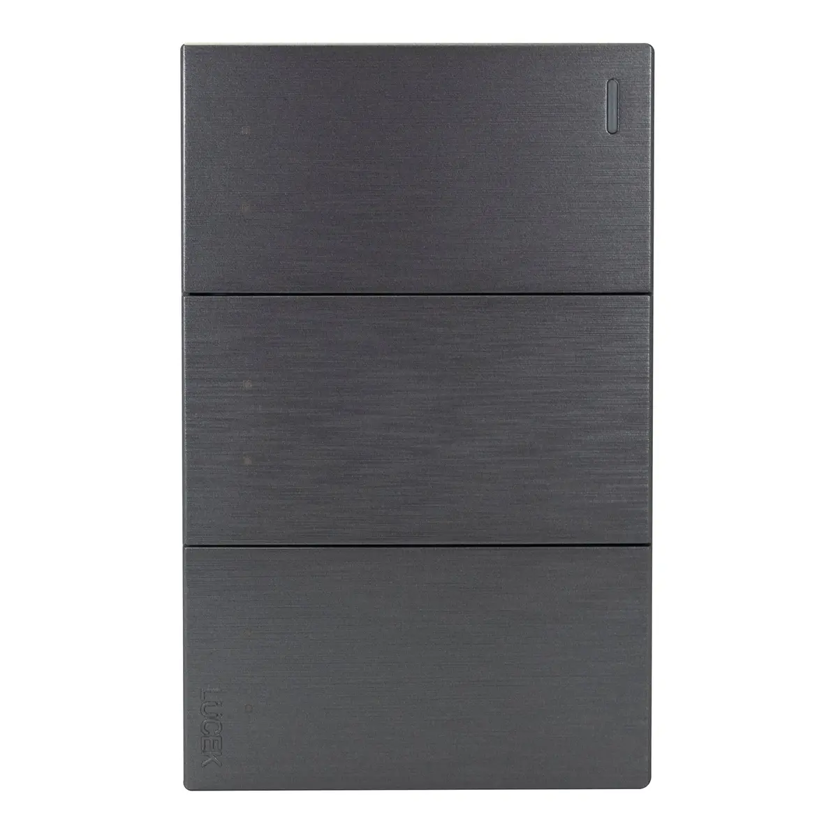 Placa Lucek Flat 3 Apagadores Escalera Plata - La Nueva Eléctrica 1