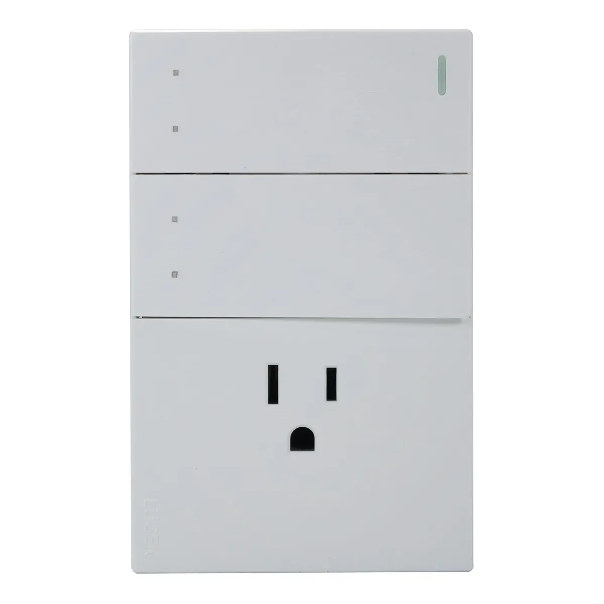 Placa Lucek Flat 2 Apagadores Escalera 1 Contacto Blanca - La Nueva Eléctrica 1