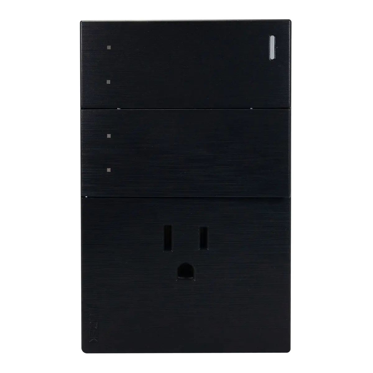 Placa Lucek Flat 2 Apagadores Escalera 1 Contacto Negra - La Nueva Eléctrica 1