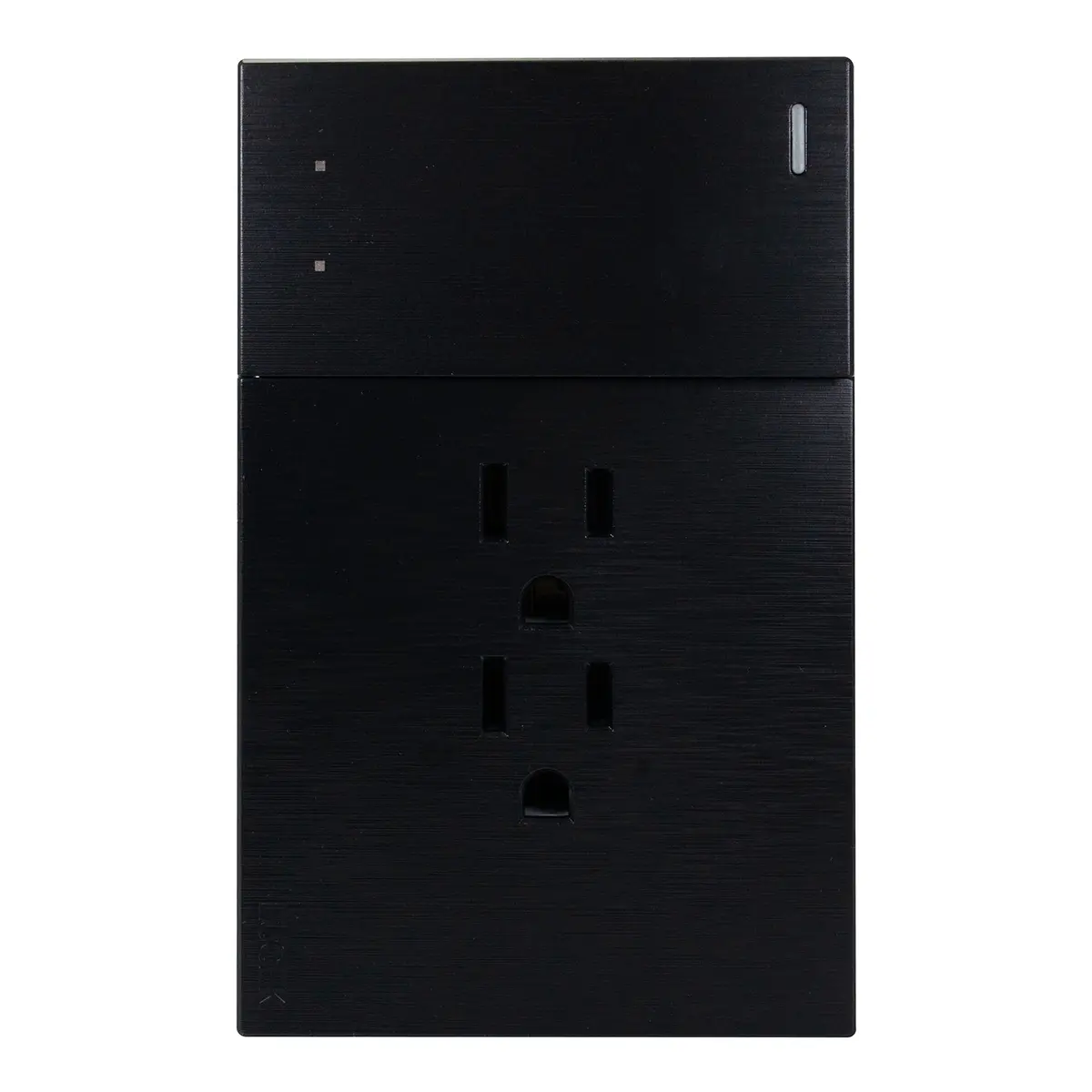 Placa Lucek Flat 1 Apagador Escalera 2 Contactos Negra - La Nueva Eléctrica 1