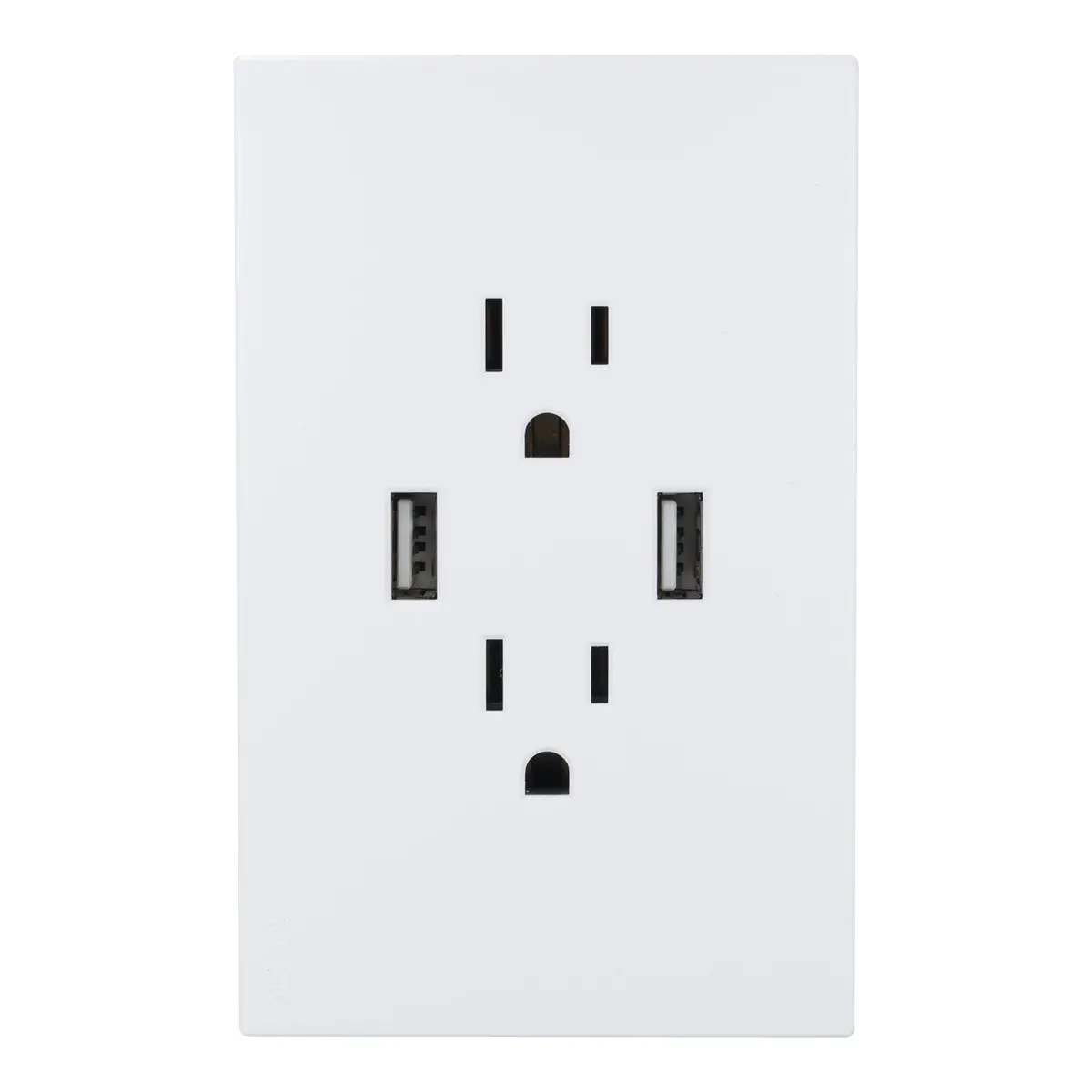 Placa Lucek Flat 2 Contactos 2 Usb Blanca - La Nueva Eléctrica 1