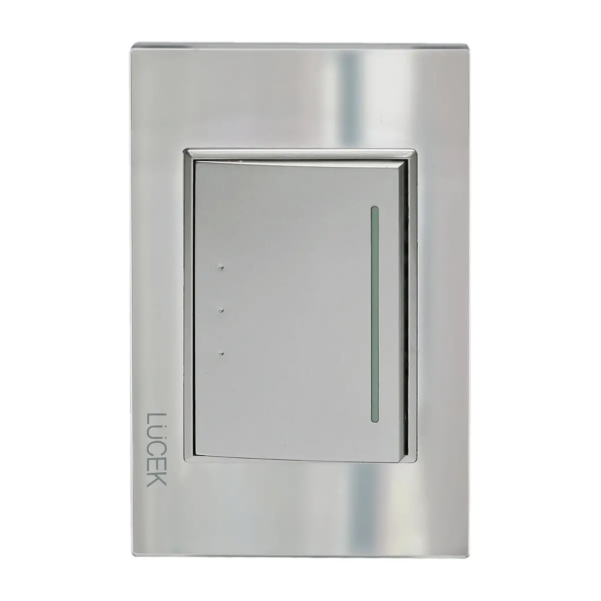 Placa Lucek 1 Apagador Escalera Cristal Espejo Plata - La Nueva Eléctrica 1