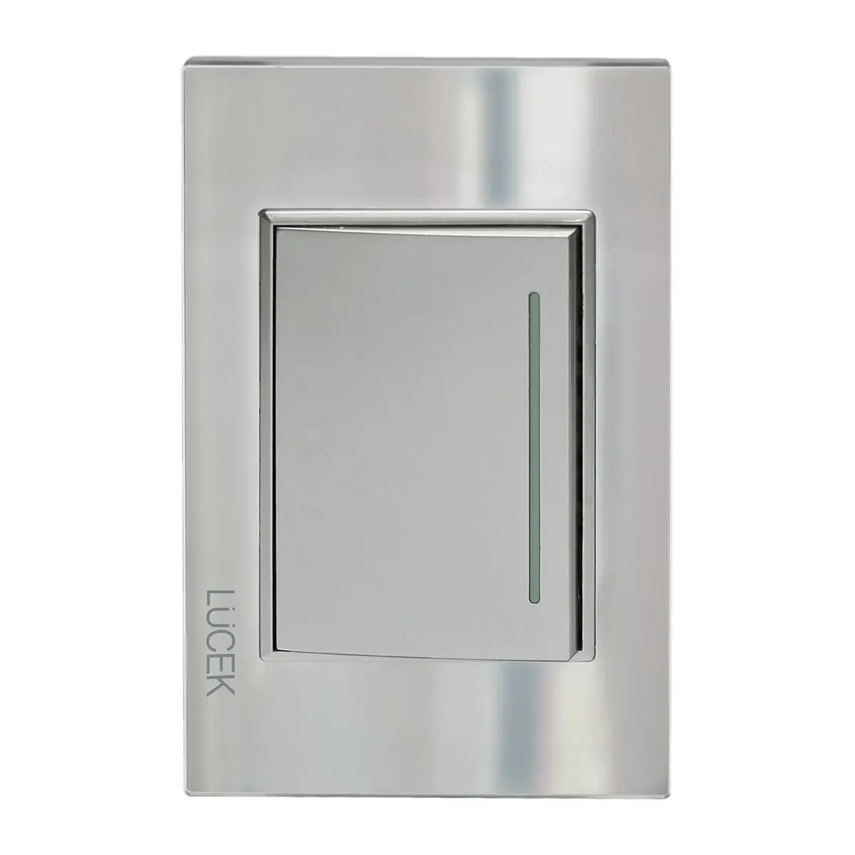 Placa Lucek 1 Apagador Sencillo Cristal Espejo Plata - La Nueva Eléctrica 1
