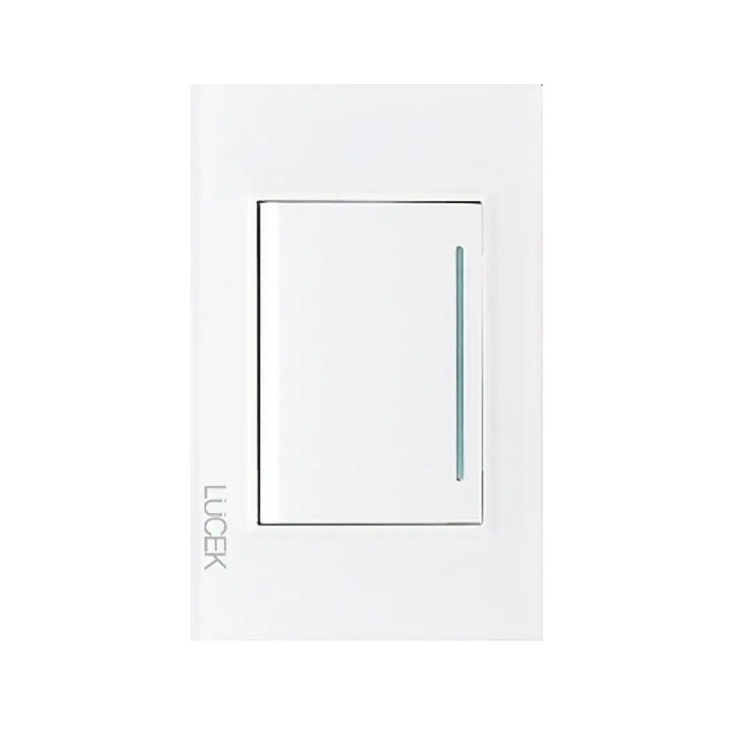 Placa Lucek Crystal Apagador Sencillo Blanco/Blanco - La Nueva Eléctrica 1