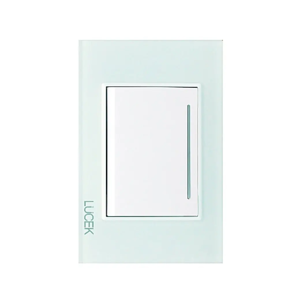 Placa Lucek Crystal Apagador Sencillo Crystal/Blanco - La Nueva Eléctrica 1