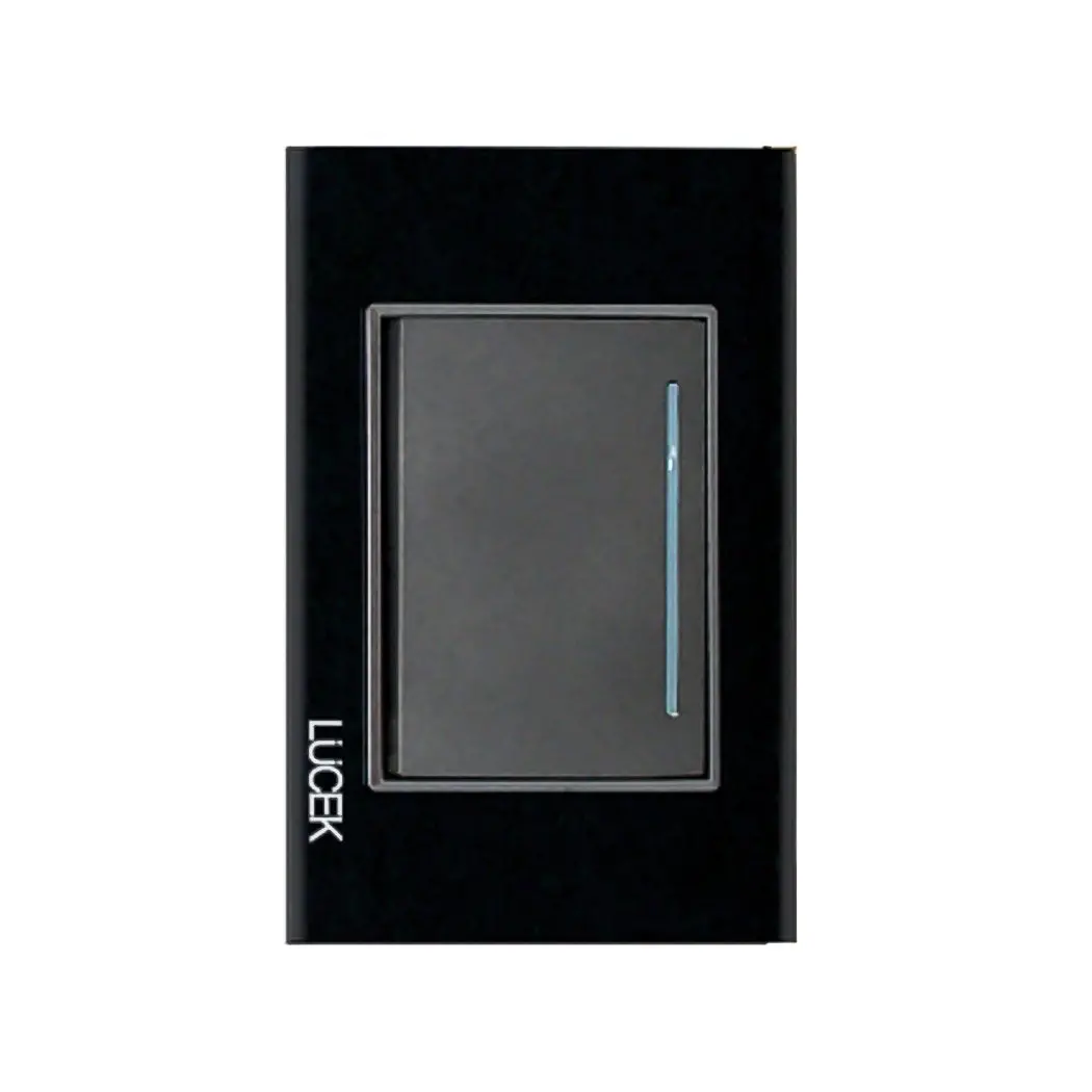 Placa Lucek Crystal Apagador Sencillo Negro/Negro - La Nueva Eléctrica 1