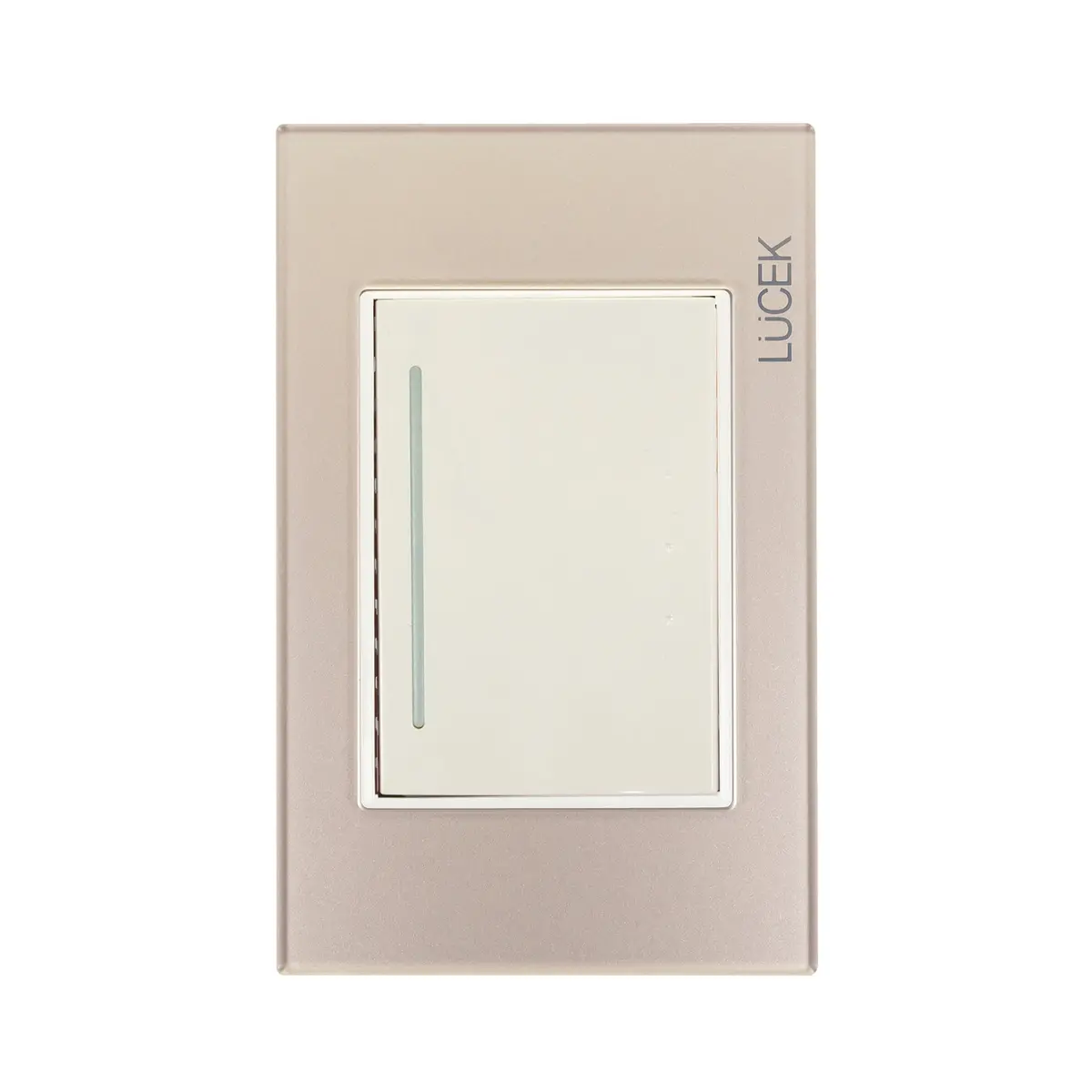 Placa Lucek Crystal Apagador Escalera Dorado/Marfil - La Nueva Eléctrica 1