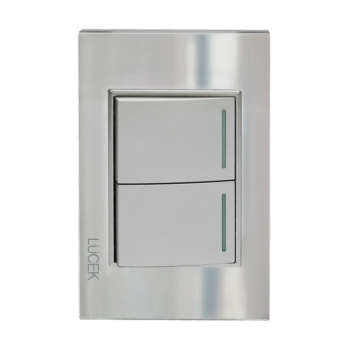 Placa Lucek 2 Apagadores Sencillos Cristal Espejo Plata - La Nueva Eléctrica 1