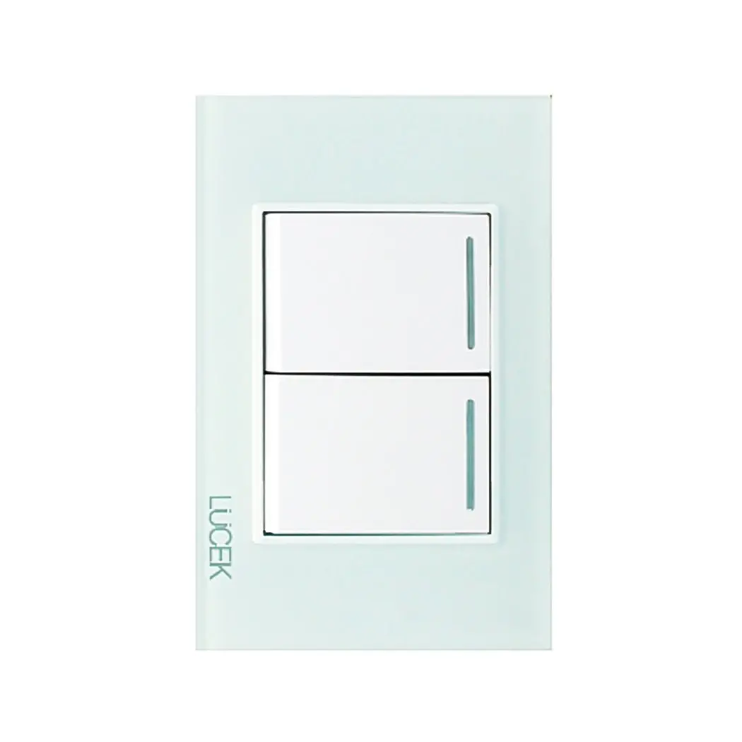 Placa Lucek Crystal C/2 Apagadores Sencillos Crystal/Blanco - La Nueva Eléctrica 1