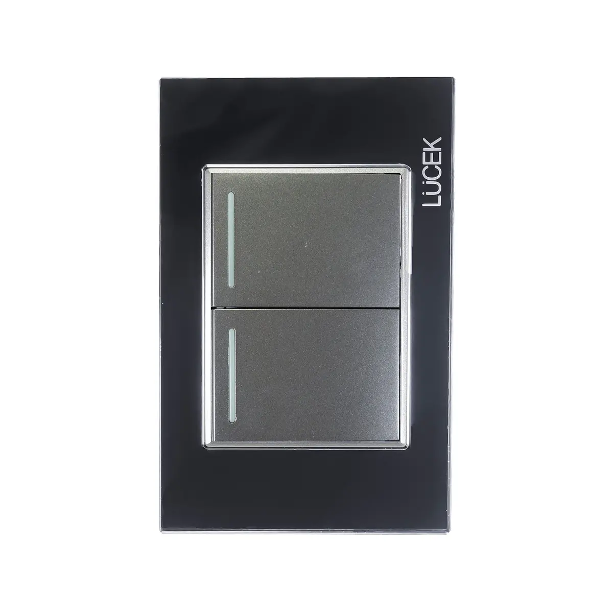 Placa Lucek 2 Apagadores Sencillos De 15 Módulos Cristal Espejo - La Nueva Eléctrica 1