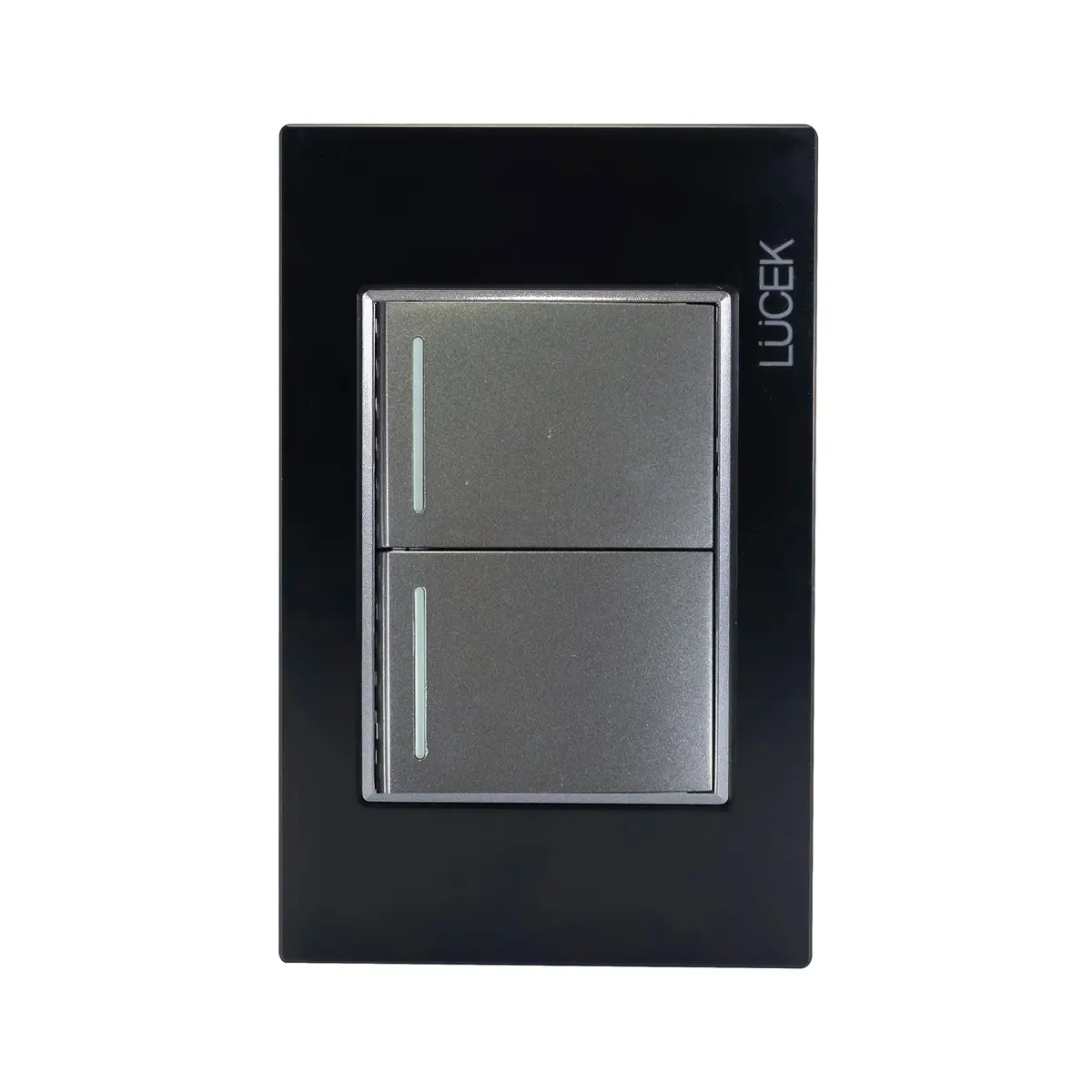 Placa Lucek Colors C/2 Apagadores Sencillos Negro - La Nueva Eléctrica 1