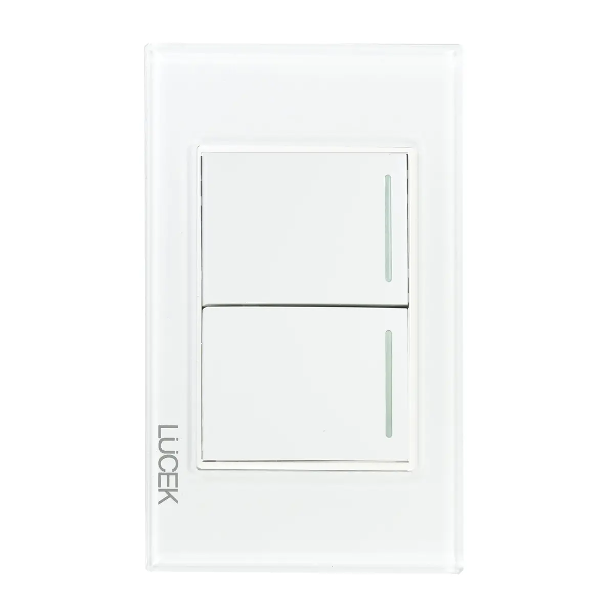 Placa Lucek Crystal Apagador Sencillo/Escalera Blanco/Blanco - La Nueva Eléctrica 1