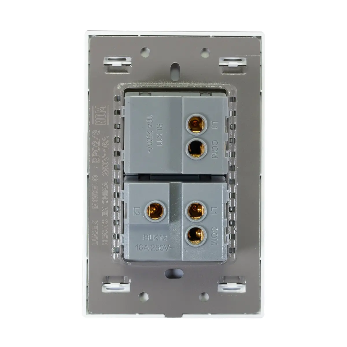 Placa Lucek Crystal Apagador Sencillo/Escalera Crystal/Blanco - La Nueva Eléctrica 2