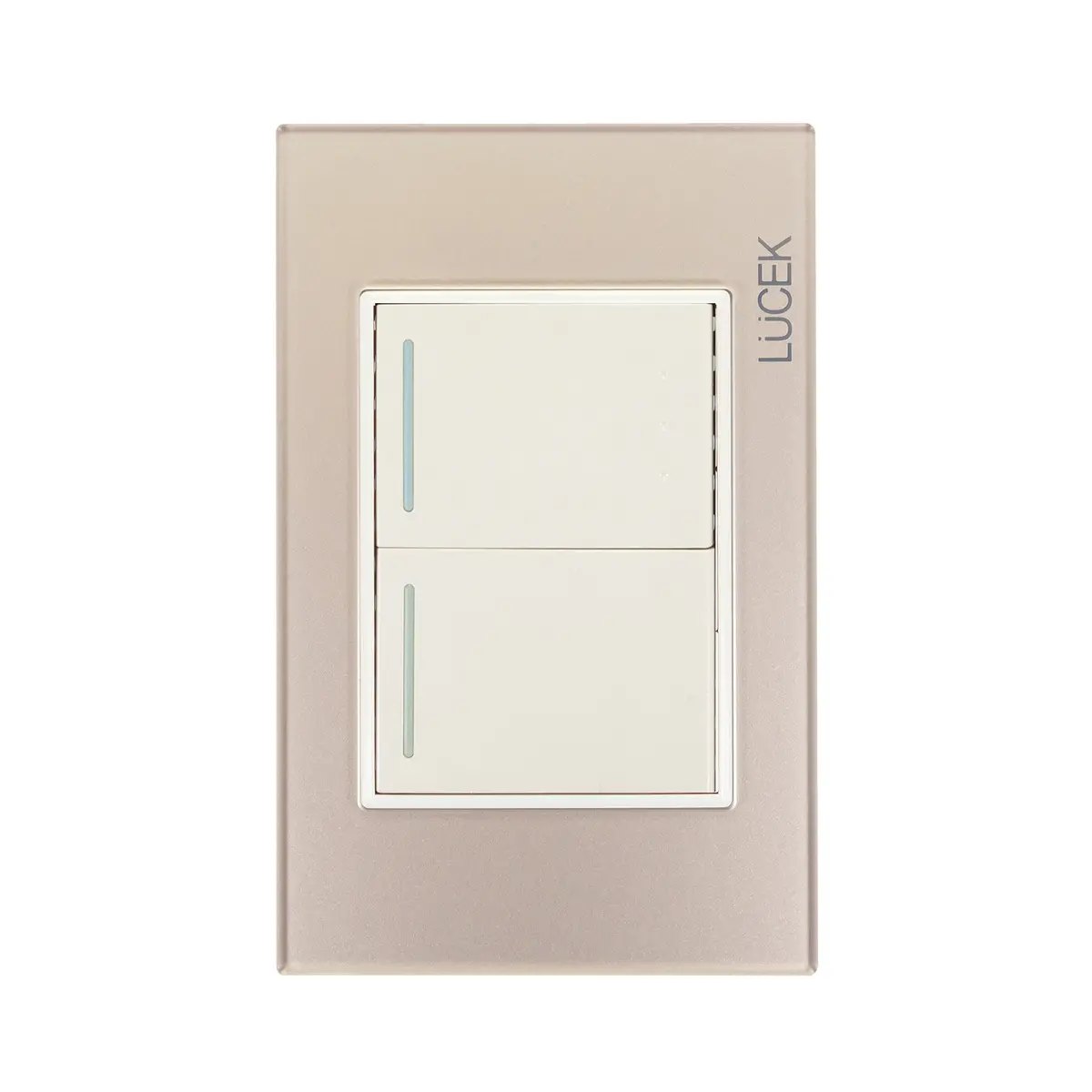 Placa Lucek Crystal Apagador Sencillo/Escalera Dorado/Marfil - La Nueva Eléctrica 1