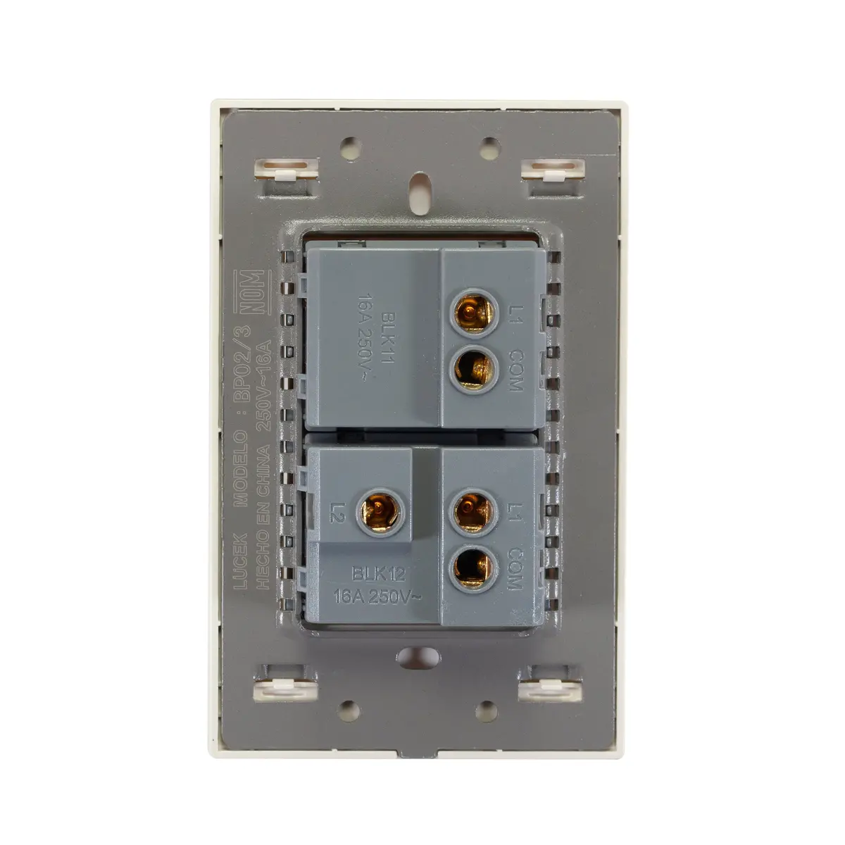 Placa Lucek Crystal Apagador Sencillo/Escalera Dorado/Marfil - La Nueva Eléctrica 2