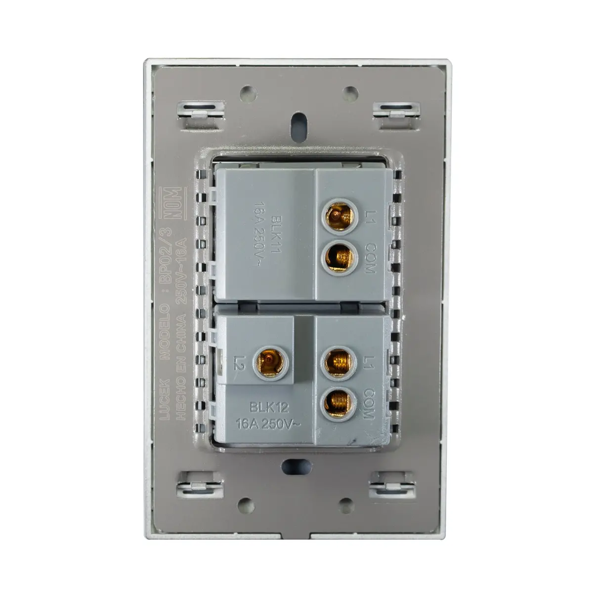 Placa Lucek 1 Apagador Sencillo Y 1 De Escalera De 15 Módulos - La Nueva Eléctrica 2