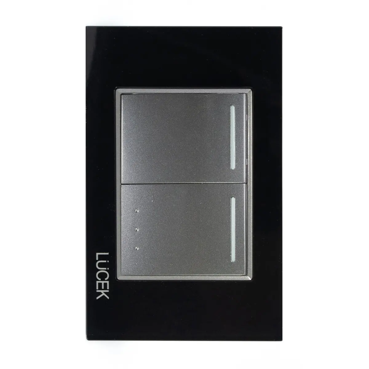 Placa Lucek Crystal Apagador Sencillo/Escalera Negro/Negro - La Nueva Eléctrica 1