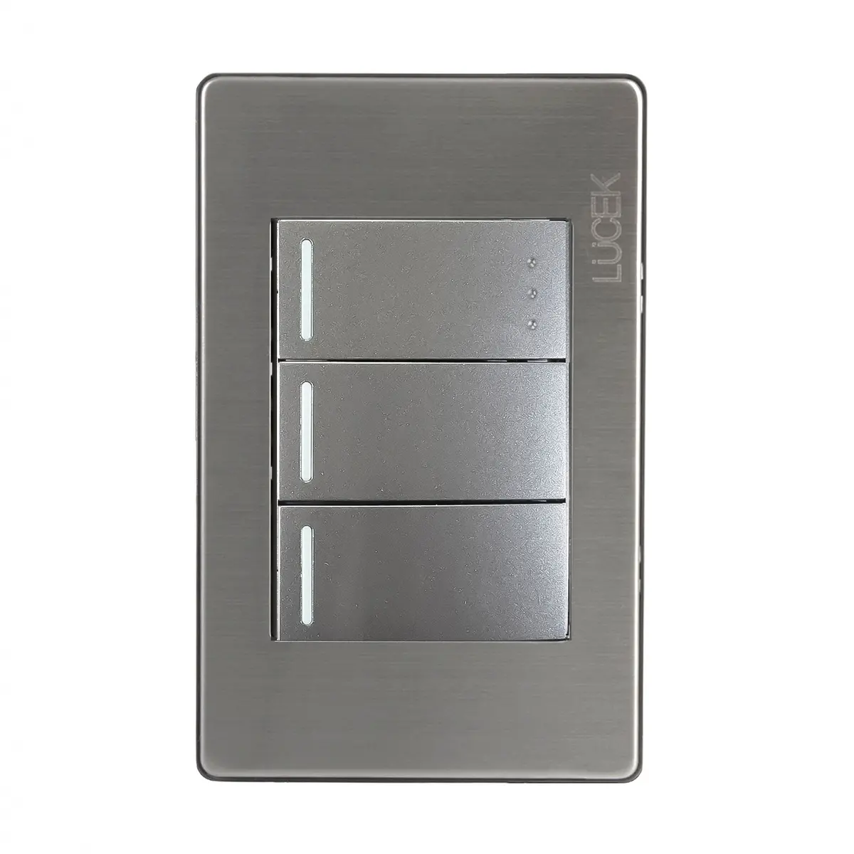 Placa Lucek Metal 2 Apagadores Sencillo 1 Apagador Escalera Plata - La Nueva Eléctrica 1