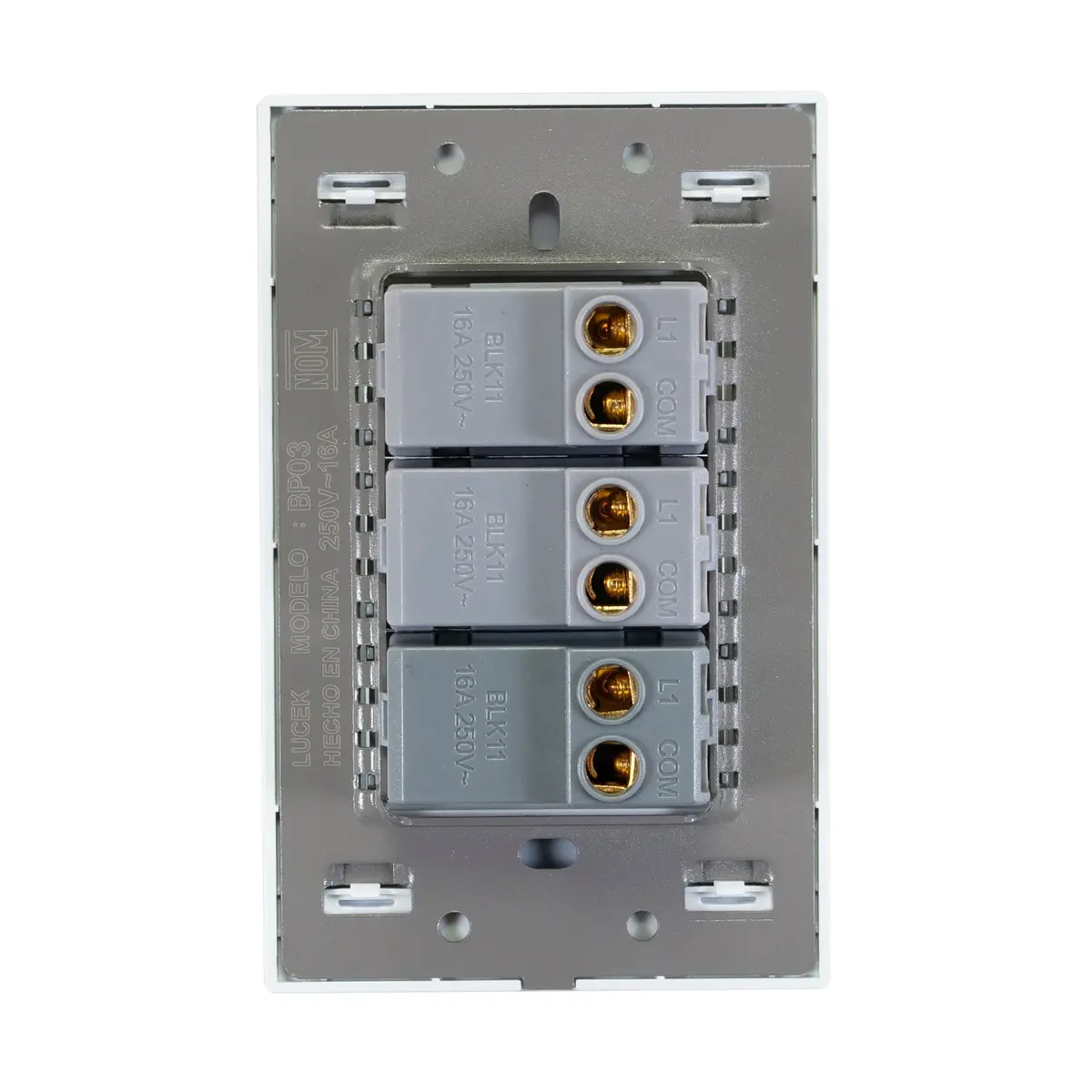Placa Lucek Colors C/3 Apagadores Sencillo Blanco - La Nueva Eléctrica 2