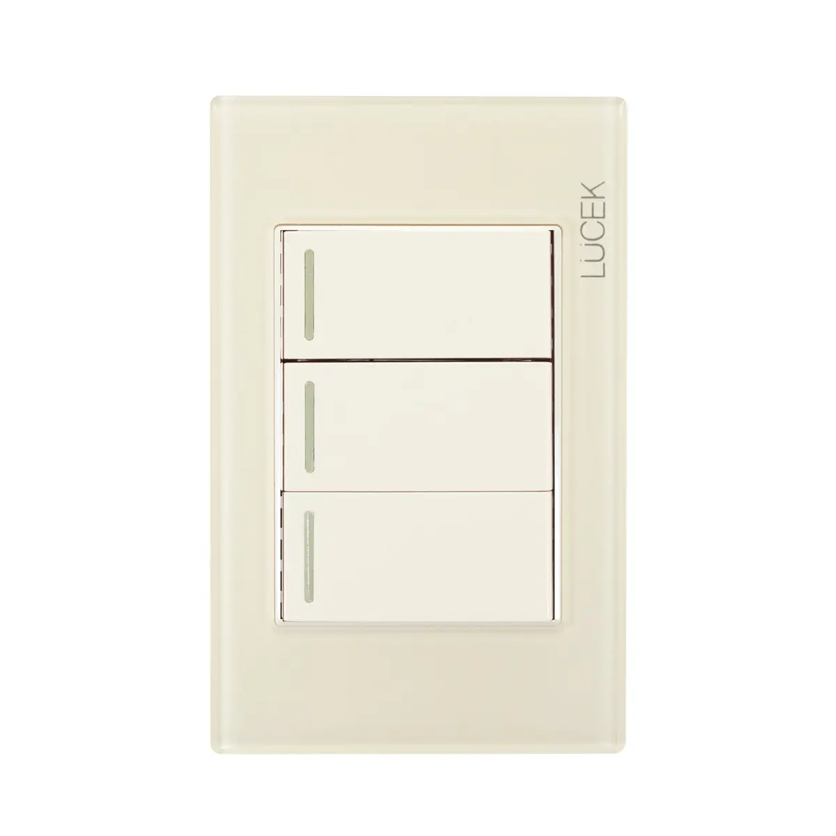 Placa Lucek Colors C/3 Apagadores Sencillos Hueso - La Nueva Eléctrica 1