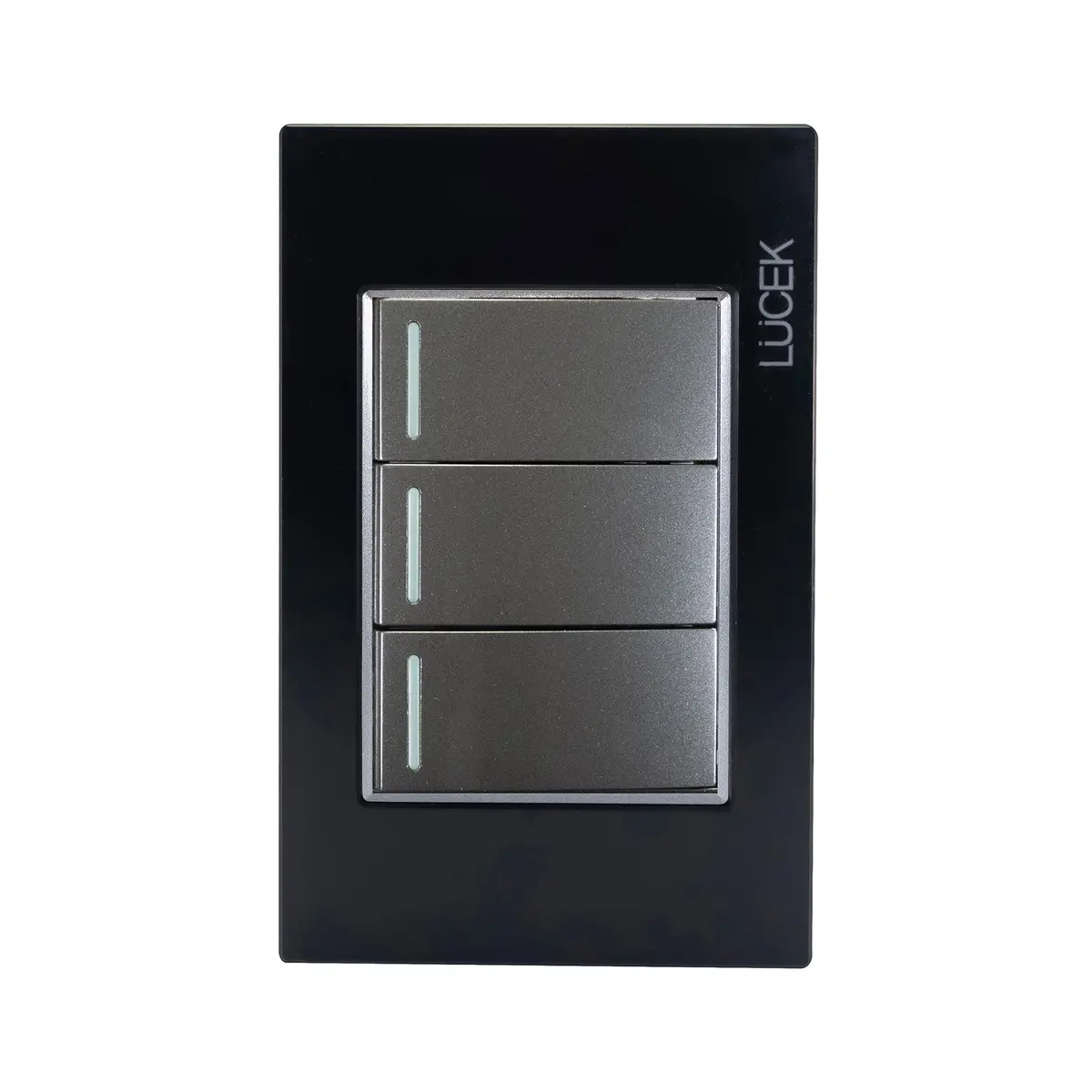 Placa Lucek Colors C/3 Apagadores Sencillos Negro - La Nueva Eléctrica 1