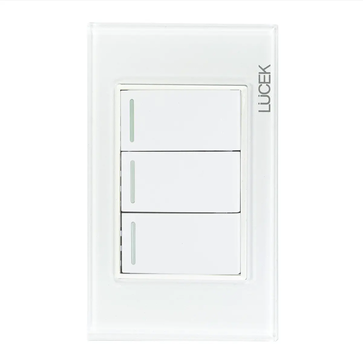 Placa Lucek Crystal C/2 Apagadores Sencillo Y Escalera Blanco/Blanco - La Nueva Eléctrica 1