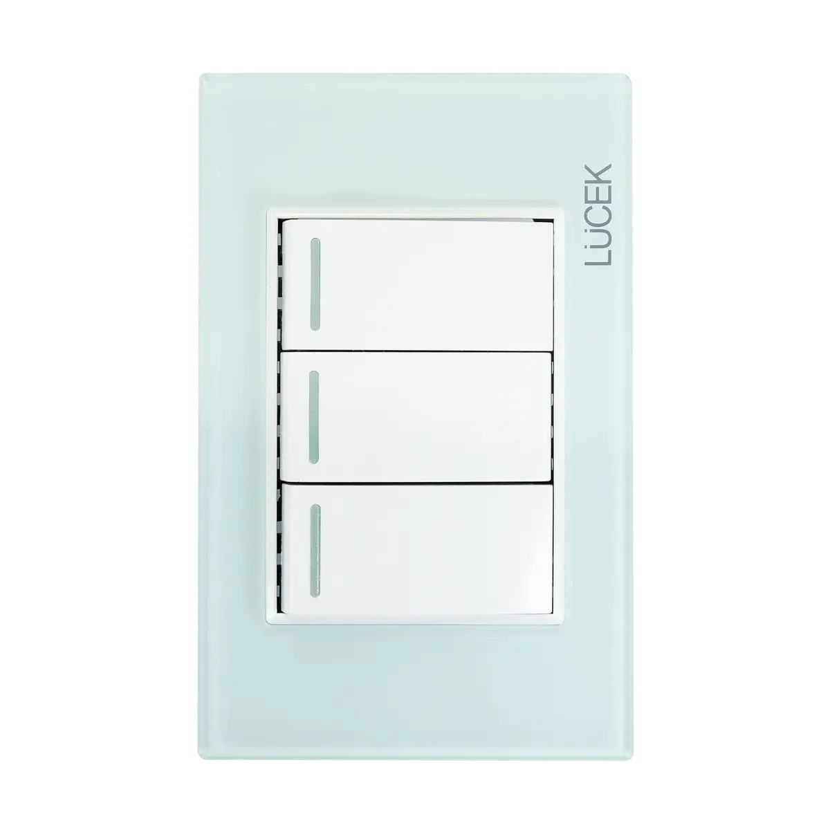 Placa Lucek Crystal C/2 Apagadores Sencillo Y Escalera Crystal/Blanco - La Nueva Eléctrica 1