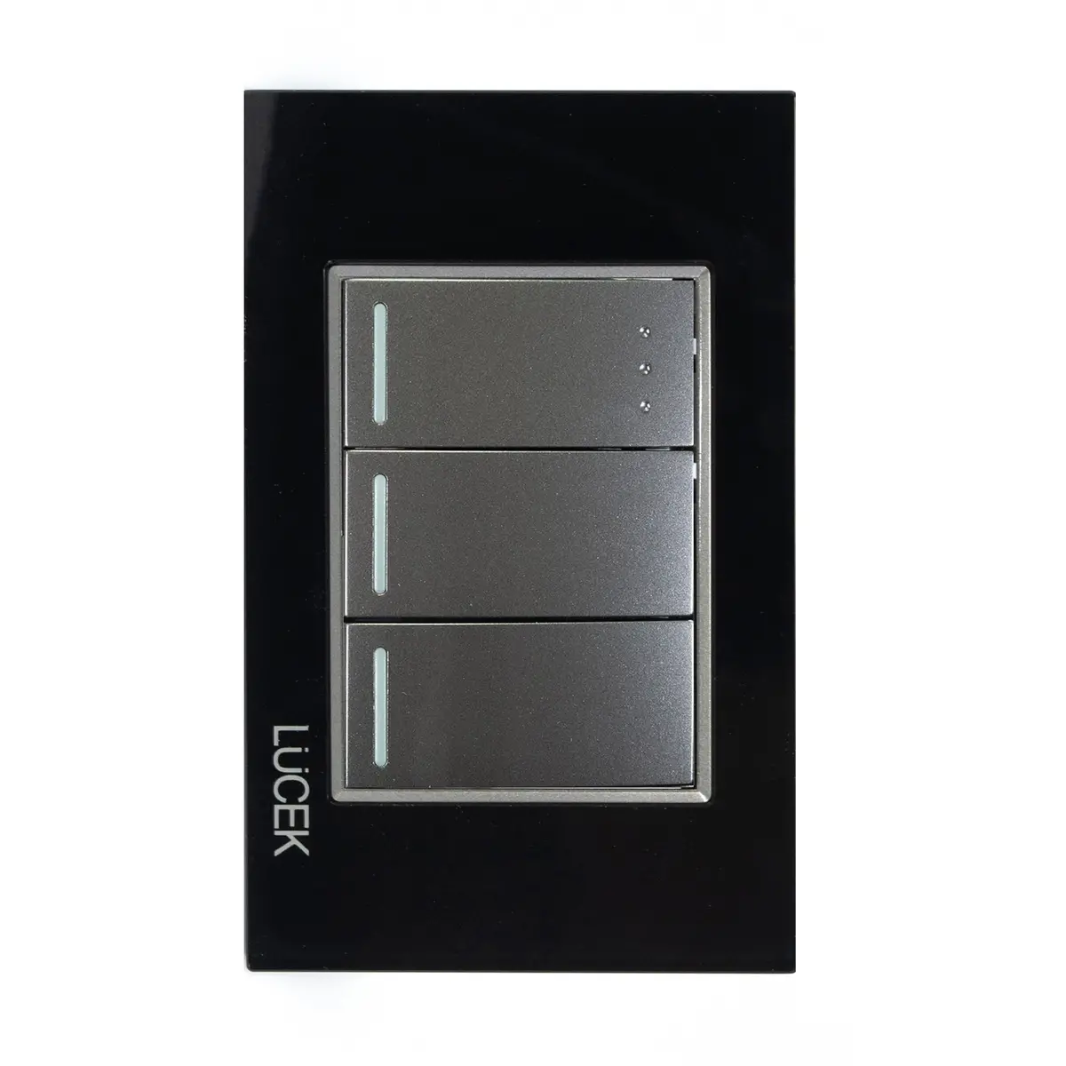 Placa Lucek Crystal C/2 Apagadores Sencillo Y Escalera Negro/Negro - La Nueva Eléctrica 1