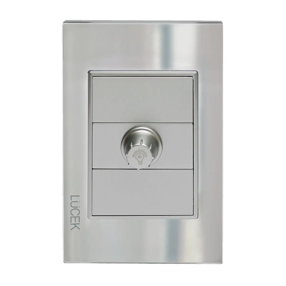 Placa Lucek Dimmer Cristal Espejo Plata - La Nueva Eléctrica 1