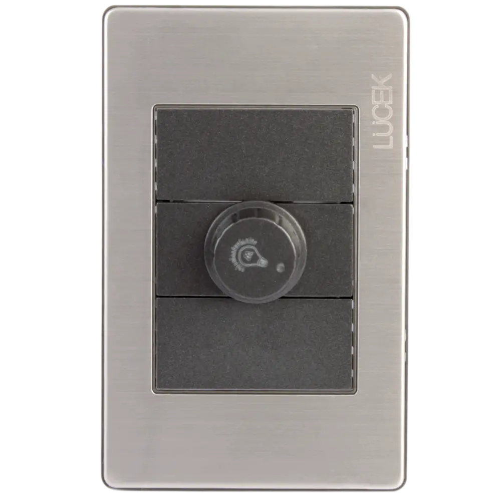 Placa Lucek Metal Dimmer Anonizado - La Nueva Eléctrica 1