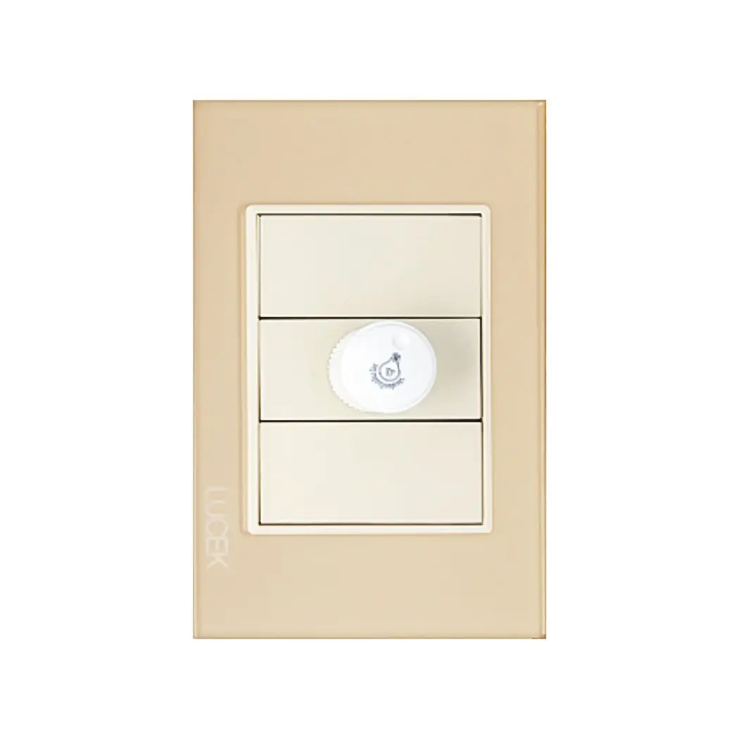 Placa Lucek Crystal Dimmer Dorado/Marfil - La Nueva Eléctrica 1