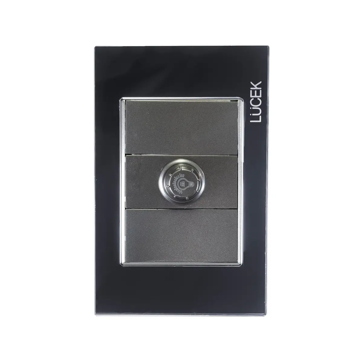 Placa Lucek Dimmer Cristal Espejo Negro - La Nueva Eléctrica 1
