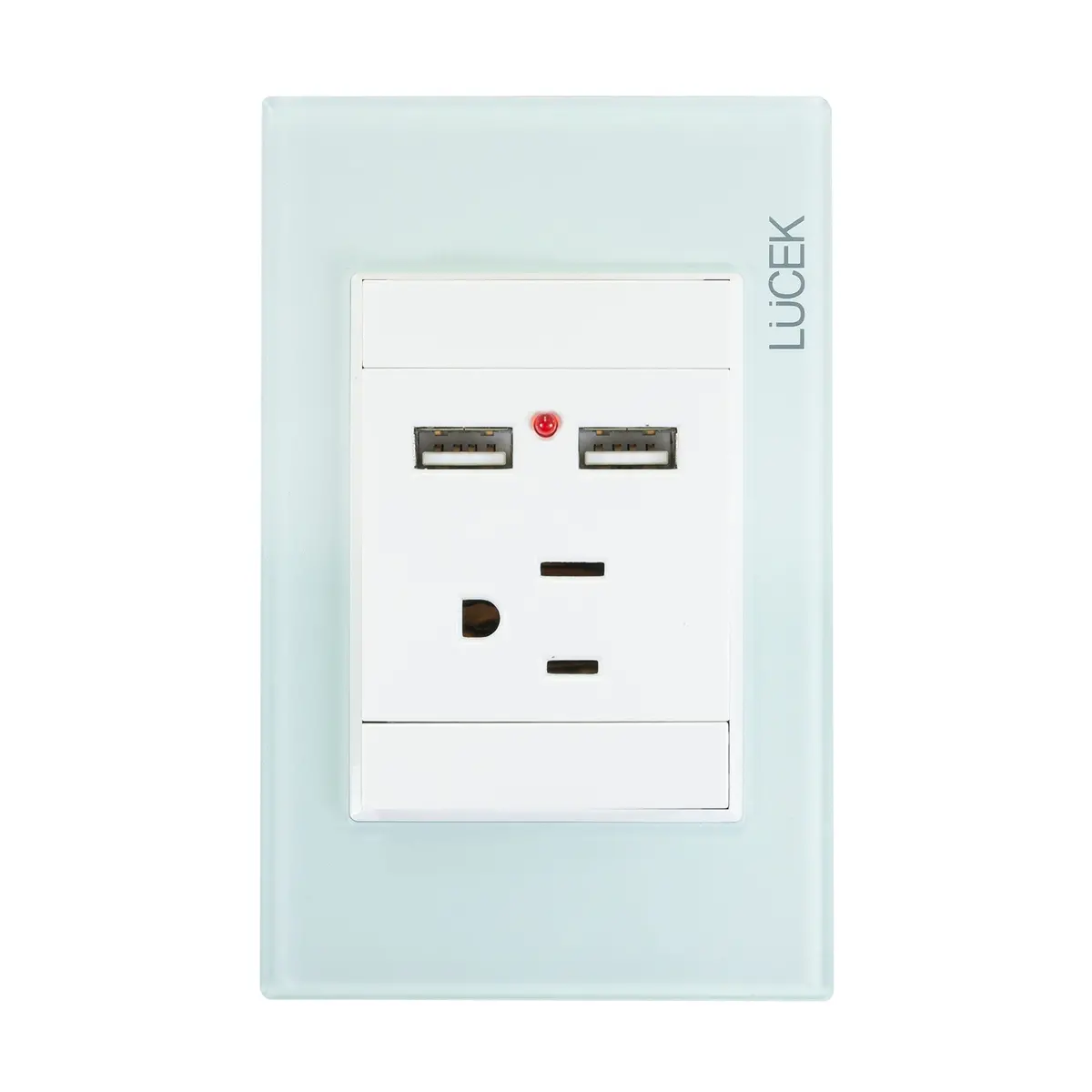 Placa Lucek Crystal Contacto Y 2 Usb Crystal/Blanco - La Nueva Eléctrica 2